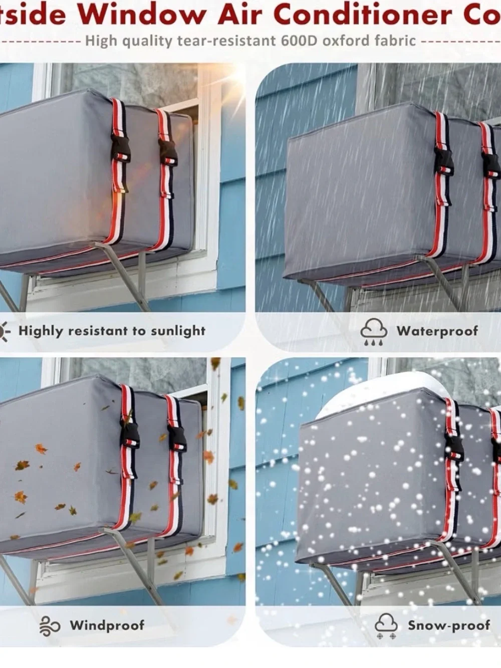 Window air conditioner covers for outside AC unit